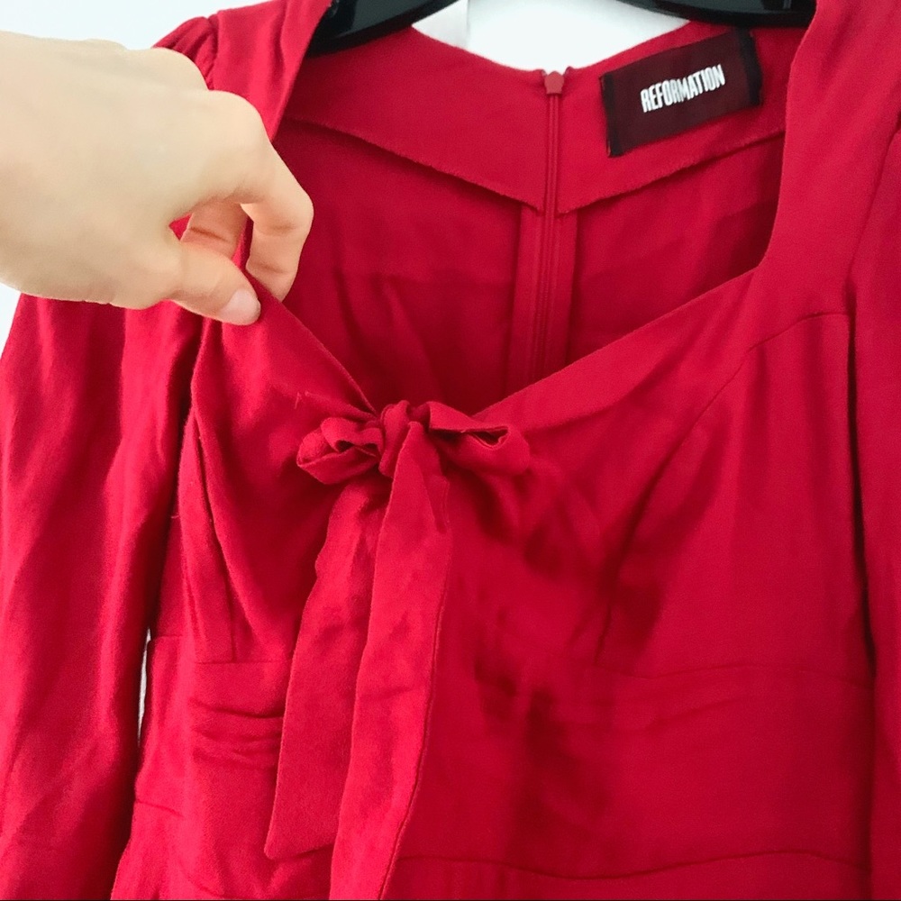 REFORMATION red cote long sleeve short dress 4P - Picture 6 of 7